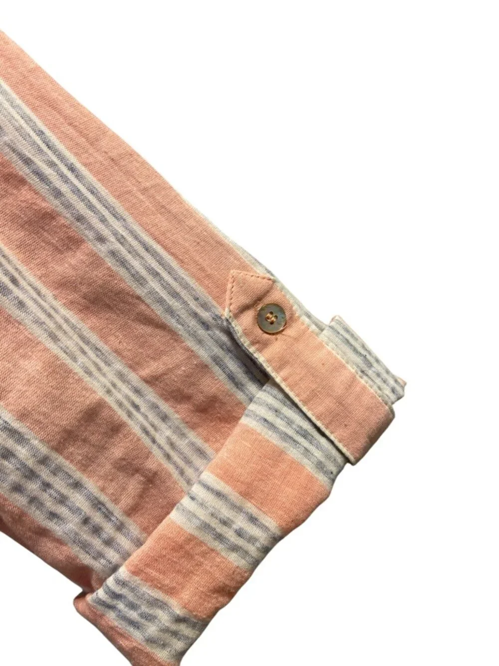 Soft Surroundings Striped Popover Blouse Orange Size XL Coastal Beach Vacation - Picture 10 of 13